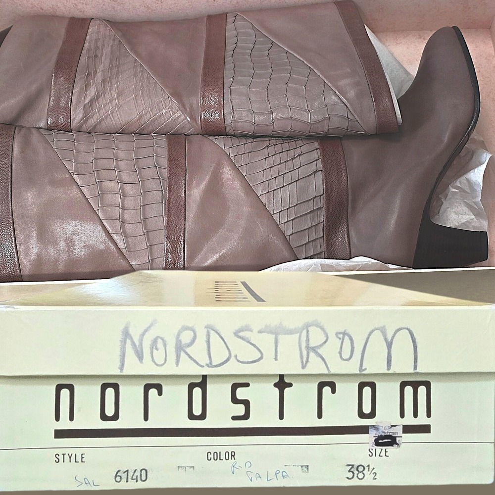 Vintage New In Box Nordstrom Tall/mid Leather Boots Size 8.5